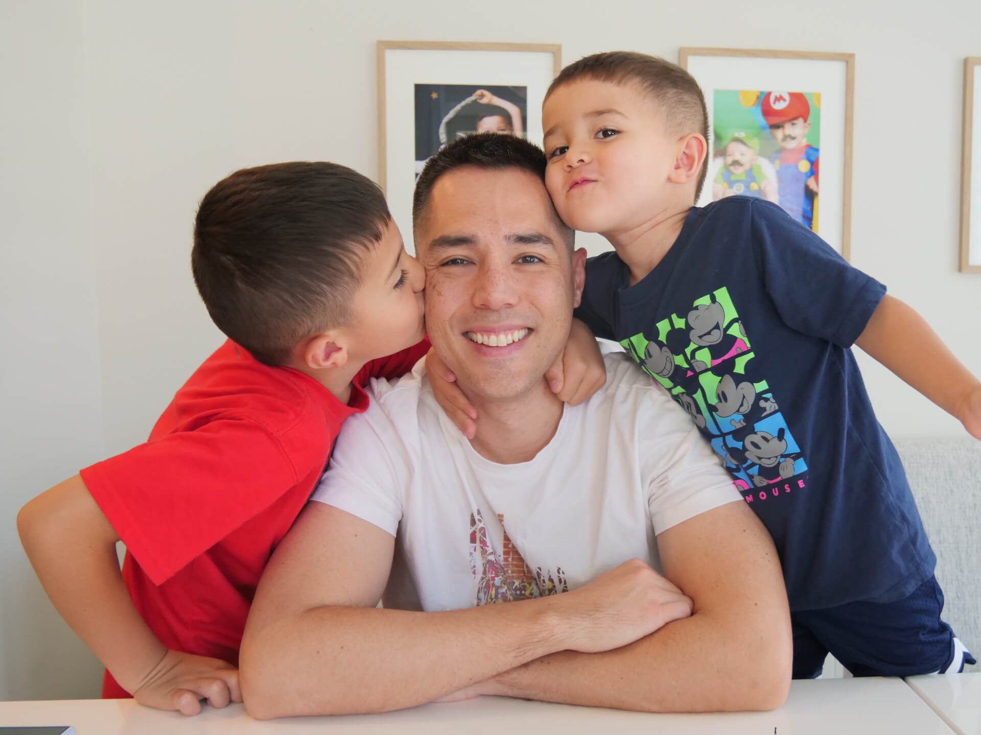 John Murphy with his sons.